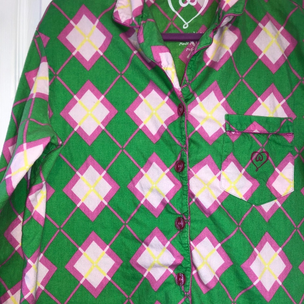 VICTORIA’S SECRET Argyle Pattern PJ TOP, Size M